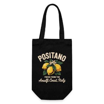 Positano Zitronen Shirt – Amalfi Feeling - Geschenkbeutel für Flaschen - Schwarz - Vorne