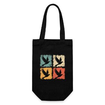 Vintage Taube Des Friedens - Geschenkbeutel für Flaschen - Schwarz - Vorne