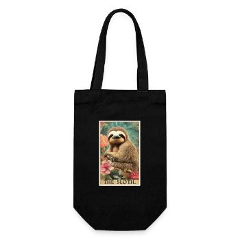 Faultiere Faultier - Geschenkbeutel für Flaschen - Schwarz - Vorne