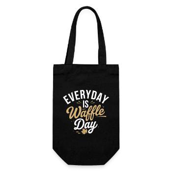 Jeden Tag Ist Waffeltag Wunder - Geschenkbeutel für Flaschen - Schwarz - Vorne