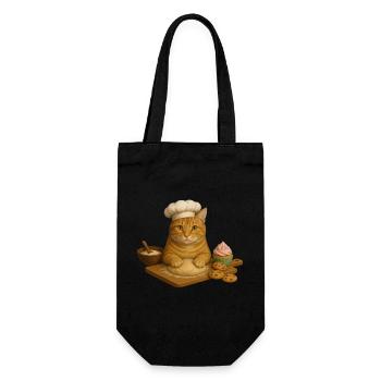 Cat Baking - Gift Bag for Bottles - black - Front