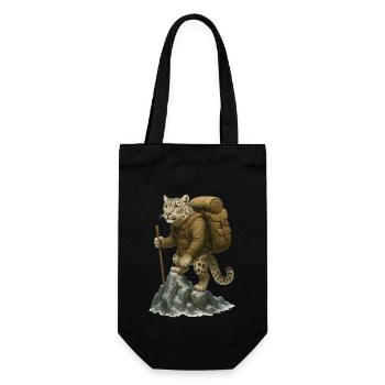 Snow Leopard Hiking - Gift Bag for Bottles - black - Front