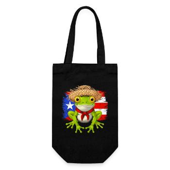 Puerto Rican Coqui Frog - Gift Bag for Bottles - black - Front