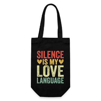 Silence Is My Love Language - Geschenkbeutel für Flaschen - Schwarz - Vorne