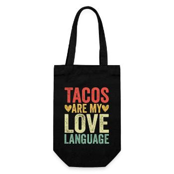 Tacos Are My Love Language - Geschenkbeutel für Flaschen - Schwarz - Vorne