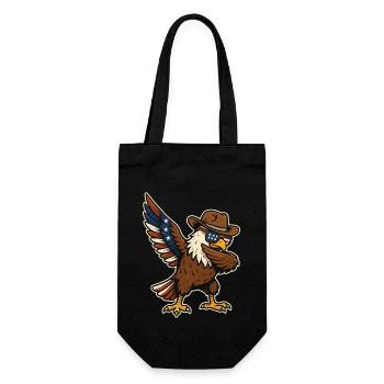 Aigle cool avec chapeau de cow-boy et lunettes - Sac à bouteille - noir - Devant