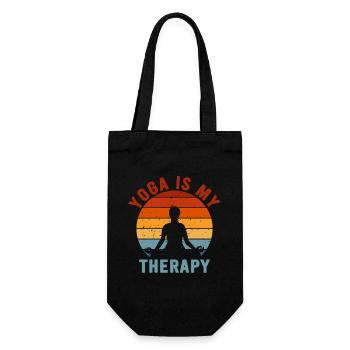 Yoga Is My Therapy - Gift Bag for Bottles - black - Front