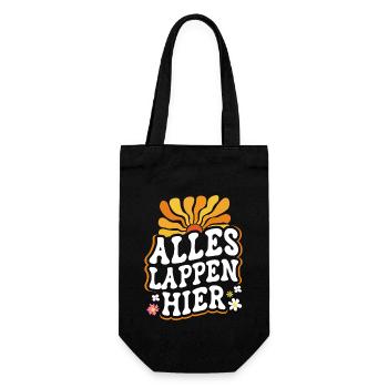 Malle ALLES LAPPEN HIER Retro Lustig - Geschenkbeutel für Flaschen - Schwarz - Vorne