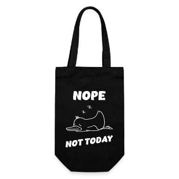 Nope Duck – Nothing will happen today! - Gift Bag for Bottles - black - Front