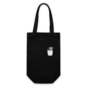 Raccoon in breast pocket - Gift Bag for Bottles - black - Front
