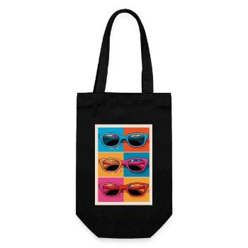 Bunte Sonnenbrillen Pop-Art Stil - Geschenkbeutel für Flaschen - Schwarz - Vorne