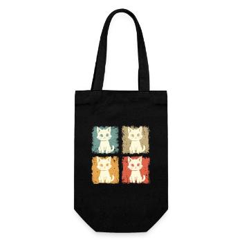 Vintage Cute Cat for Cat Lovers - Gift Bag for Bottles - black - Front