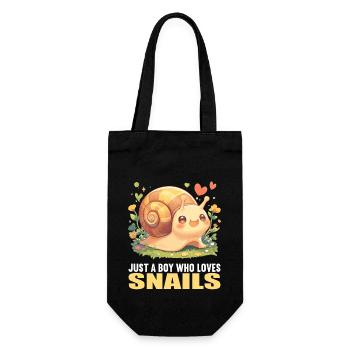 Schnecken Schnecke - Geschenkbeutel für Flaschen - Schwarz - Vorne