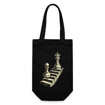 Chess Player Pawn to Checkers Journey - Gift Bag for Bottles - black - Front