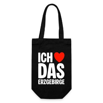 Ich liebe das Erzgebirge - Geschenkbeutel für Flaschen - Schwarz - Vorne