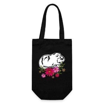 Guinea Pig With Flowers - Gift Bag for Bottles - black - Front