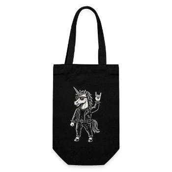 Rock Music Unicorn Funny Heavy Metal Man Woman - Gift Bag for Bottles - black - Front