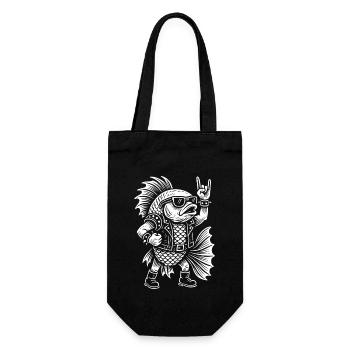 Metal Music Rock Humor Guppy Fish - Gift Bag for Bottles - black - Front