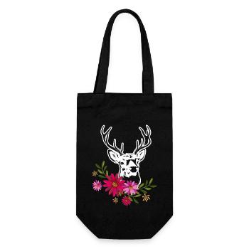 Deer With Flowers - Gift Bag for Bottles - black - Front