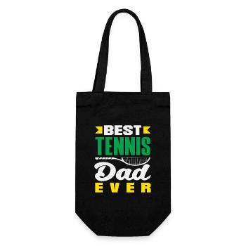 Bester Tennis Papa Spieler Ever - Geschenkbeutel für Flaschen - Schwarz - Vorne
