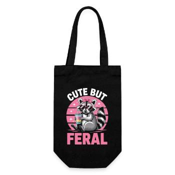 Raton laveur mignon mais sauvage avec arc - Sac à bouteille - noir - Devant