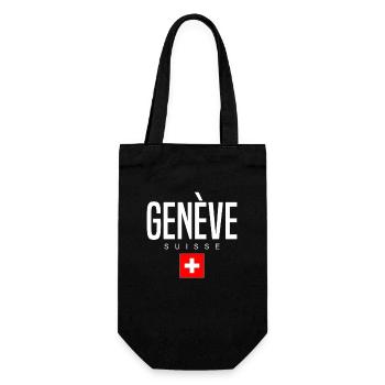Genf Schweiz - Geschenkbeutel für Flaschen - Schwarz - Vorne
