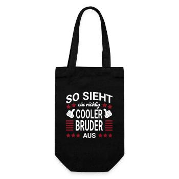 Cooler Bruder Style - Geschenkbeutel für Flaschen - Schwarz - Vorne