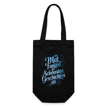 The most beautiful stories begin with courage - Gift Bag for Bottles - black - Front