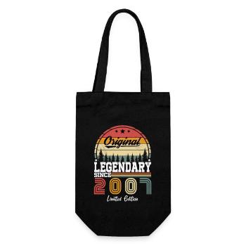 2007 Vintage Born 2007 Vintage Birthday Gift - Gift Bag for Bottles - black - Front