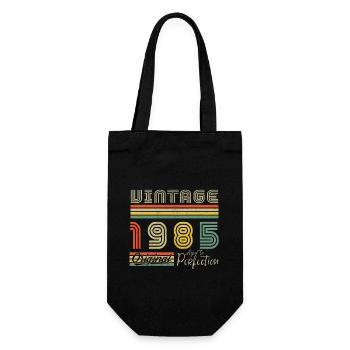 1985 Vintage Original 1985 Birthday Gift - Gift Bag for Bottles - black - Front