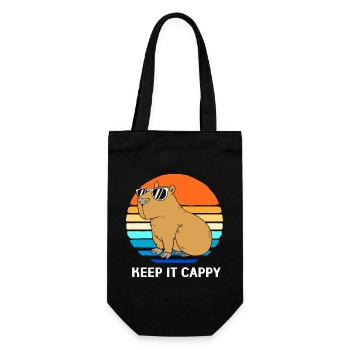 Capybara Capibara - Geschenkbeutel für Flaschen - Schwarz - Vorne
