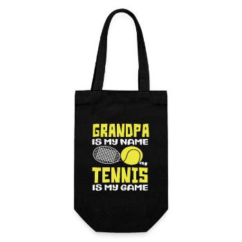 Tennis Player Grandpa My Name Game - Gift Bag for Bottles - black - Front