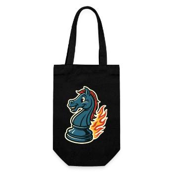 Schach-ritter In Flammen Lustiges - Geschenkbeutel für Flaschen - Schwarz - Vorne