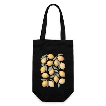 Fresh Lemons Vintage Illustration - Gift Bag for Bottles - black - Front
