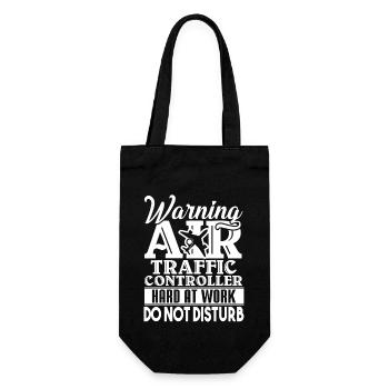 Air Traffic Controller Warning Sign - Gift Bag for Bottles - black - Front