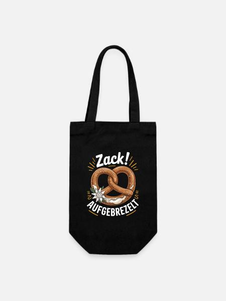 Zack aufgebrezelt - Geschenkbeutel für Flaschen - Schwarz