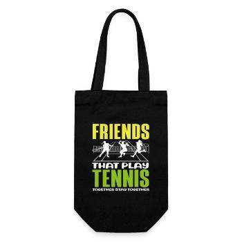Tennis Spieler Freunde Die Tennis Spielen - Geschenkbeutel für Flaschen - Schwarz - Vorne