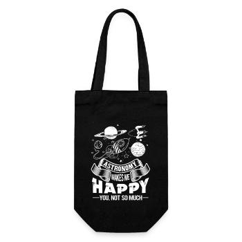 Astronomer Astronomy Makes Me Happy - Gift Bag for Bottles - black - Front