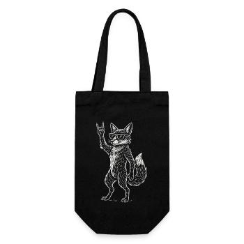 Rockmusik Metal Musik Lustiger Fuchs Heavy Metal - Geschenkbeutel für Flaschen - Schwarz - Vorne