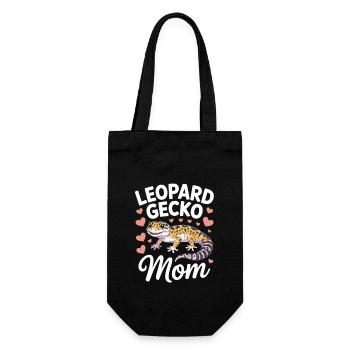 Leopardgecko Mom Leopards Gecko Reptilien - Geschenkbeutel für Flaschen - Schwarz - Vorne