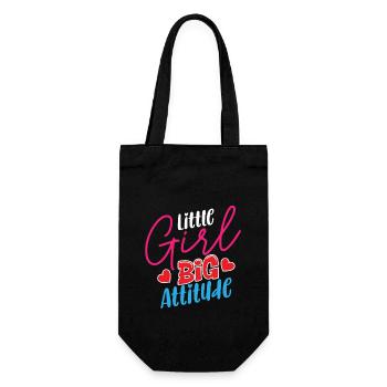 Little Girl Big Attitude – Funny Sassy Girl Gift - Gift Bag for Bottles - black - Front