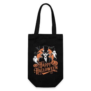 Skeleton Gentleman Halloween - Gift Bag for Bottles - black - Front