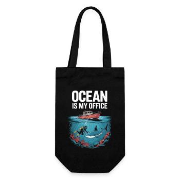 My office is the ocean marine biologist biology shark - Gift Bag for Bottles - black - Front