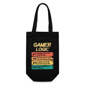 Gamer Logic Funny Saying Video Game Console - Gift Bag for Bottles - black - Front