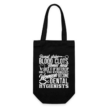 Strong Women Become Dental Hygienists - Gift Bag for Bottles - black - Front