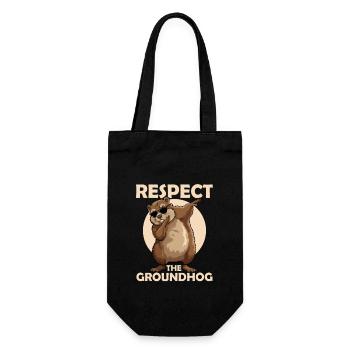 Respect The Groundhog Rodent Animal - Gift Bag for Bottles - black - Front