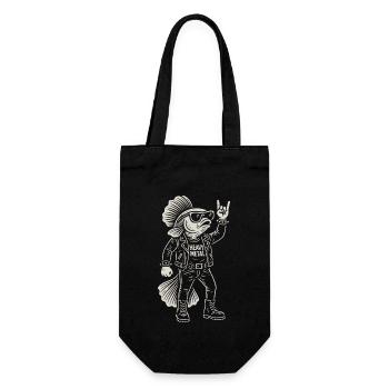 Heavy Metal Fish Rock Music Funny Goldfish - Gift Bag for Bottles - black - Front