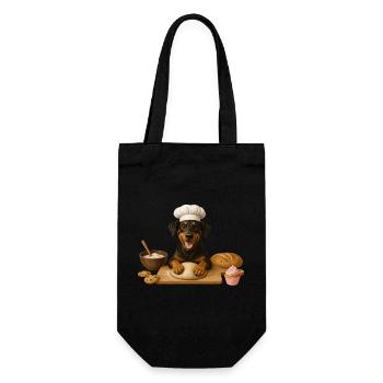 Dobermann Backen Kuchen Kekse - Geschenkbeutel für Flaschen - Schwarz - Vorne