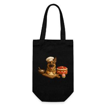 German Shepherd Baking Cake Cookies - Gift Bag for Bottles - black - Front