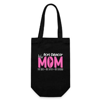 Acro Dancer Mom The Idol The Myth Loves Gymnastics - Geschenkbeutel für Flaschen - Schwarz - Vorne